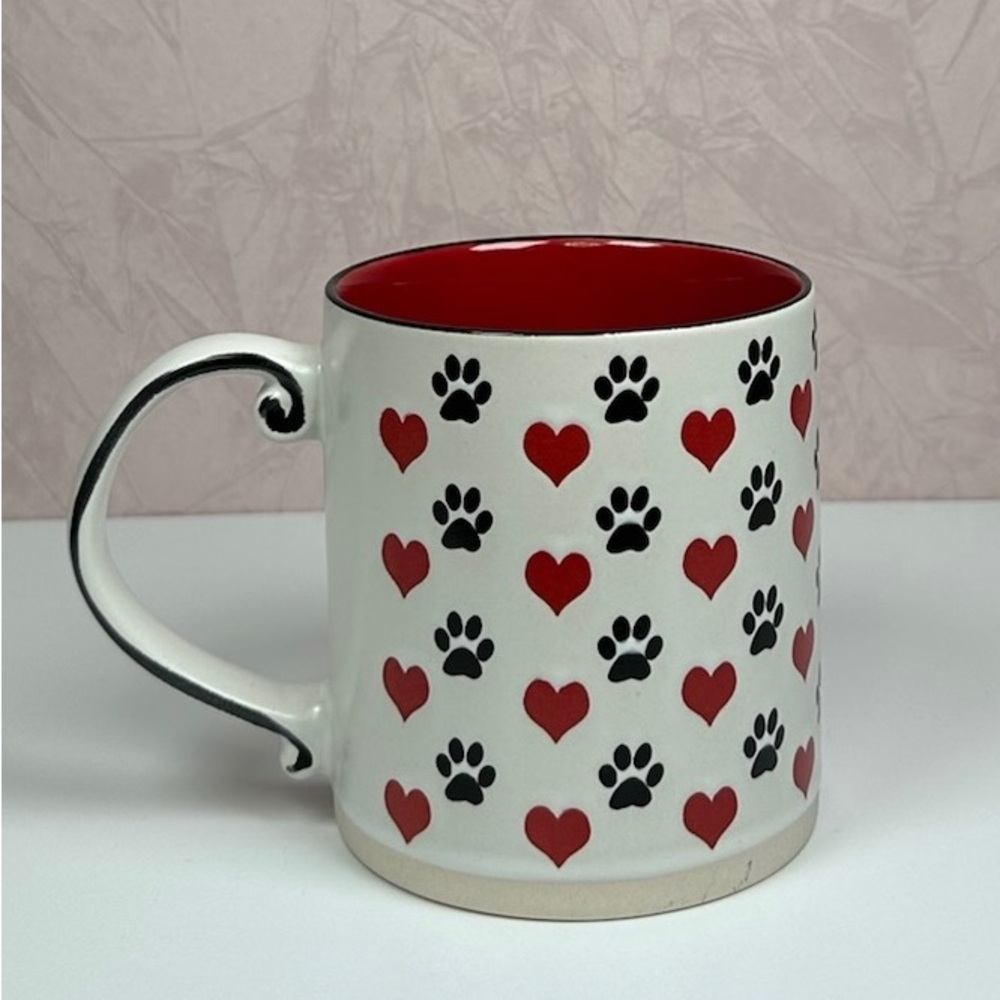 Spectrum Designz Dog Mom Heart and Paw Print Mug - Red and Black